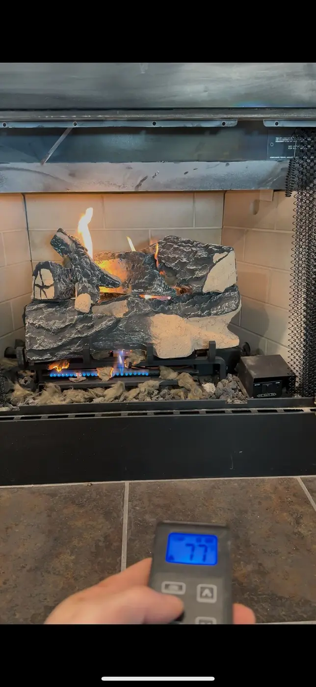 Gas fireplace controls being tested