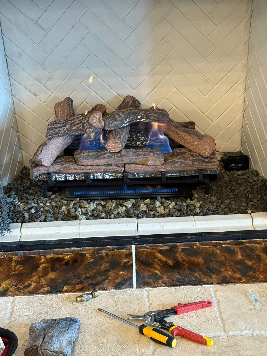 Fireplace repair work area protected inside a South Florida home
